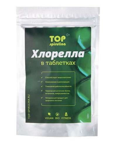 TOP Spirulina Хлорелла, 100 гр