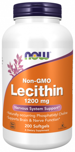NOW Non-GMO Lecithin 1200 mg, 200 капсул
