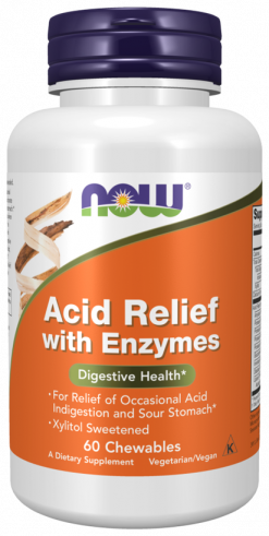 NOW Acid Relief with Enzymes, 60 таблеток