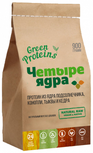 Green Proteins Комплексный протеин Четыре Ядра, 900 грамм