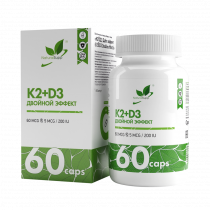 Natural Supp K2 + D3, 60 капсул
